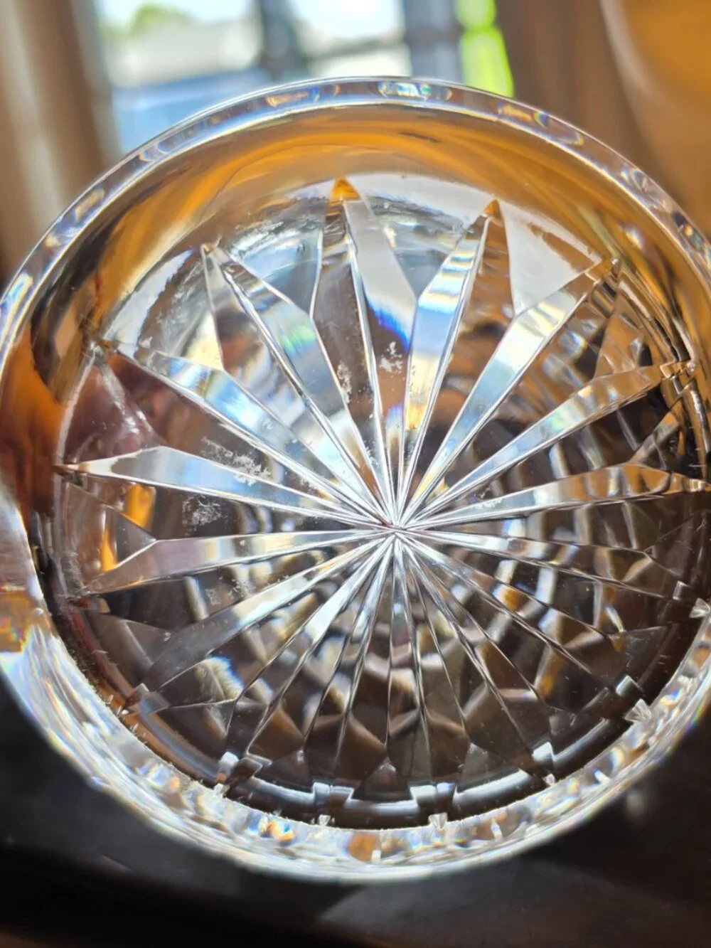 Crystal heavy cut pitcher--beautiful no markings